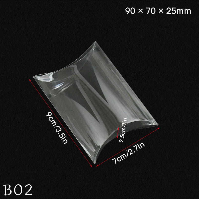 10/20Pcs Transparent PVC Pillow Shaped Candy Box Gift Packaging Boxes for Wedding Birthday Party Cookies Box Favors Decoration