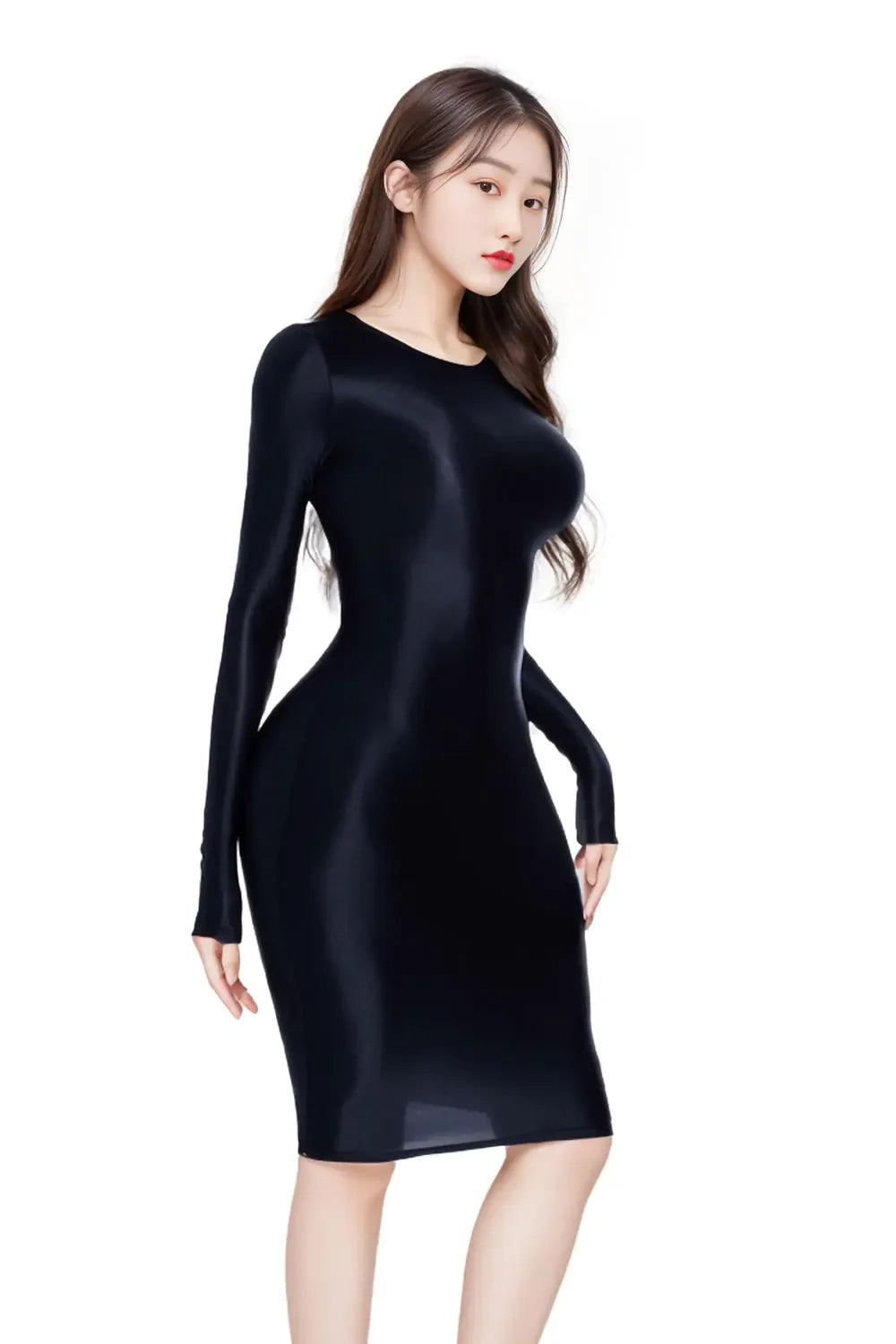 Sexy Satin Shiny Pencil Dresses Package Hip One Step Dresses Women's Elegant Party Bodycon Elastic Miniskirts New In Now