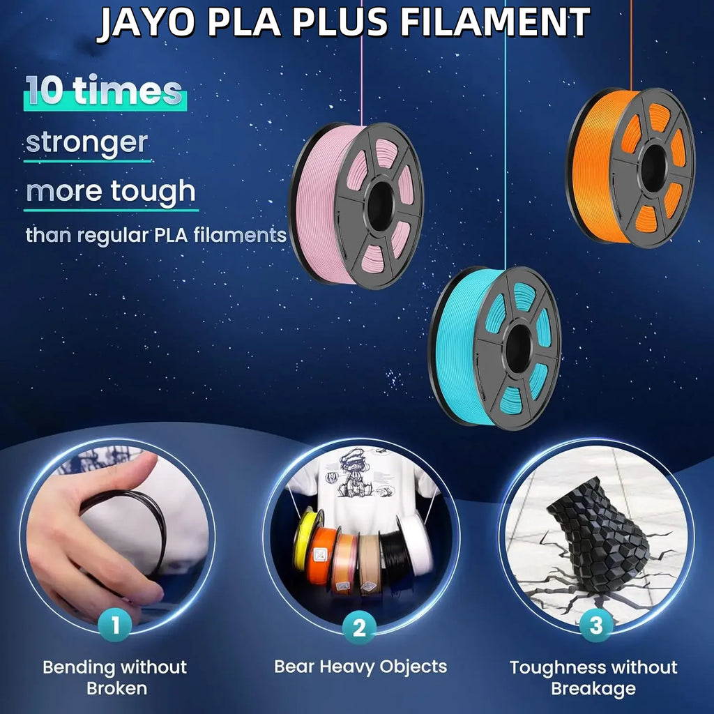 JAYO 3D Printer PLA/PLA Meta/PETG/PLA PLUS/PLA Matte Filament 1.75mm 9/10 Rolls 3D Printing Materials for 3D Printer&3D Pen