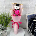 Sunflower Bear Bouquet Bouquet Decoration Rose Sunflower Soap Flower Plush Toy Birthday Party Cartoon Lovely Bear