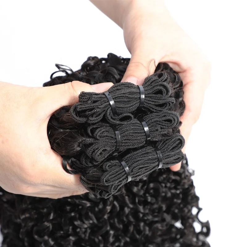 silky healthy double drawn pixie curls virgin vietnamese Raw Indian Kinky Curly 100% human hair Extension Bundles No Closure