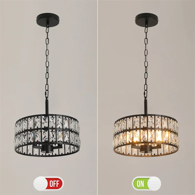 Modern K9 Crystal LED Pendant Light Nordic Chandelier Bedroom Hanging Lamp Retro Luxury Kitchen Dining Table Plafon Ceiling Deco