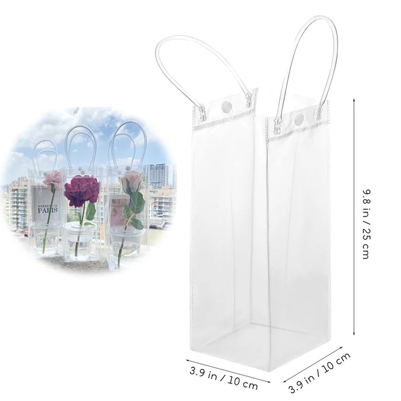 10-100 Pcs Clear Plastic Gift Bags with Handle Transparent Gift Bag Reusable Tote Bag PVC Goodie Bags for Wedding Party Supplies