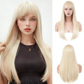 Fashion Wigs for Women: Long Straight Hair, Natural and Smooth Synthetic Wigs with Heat-Resistant Fibers, Full Head Cover.