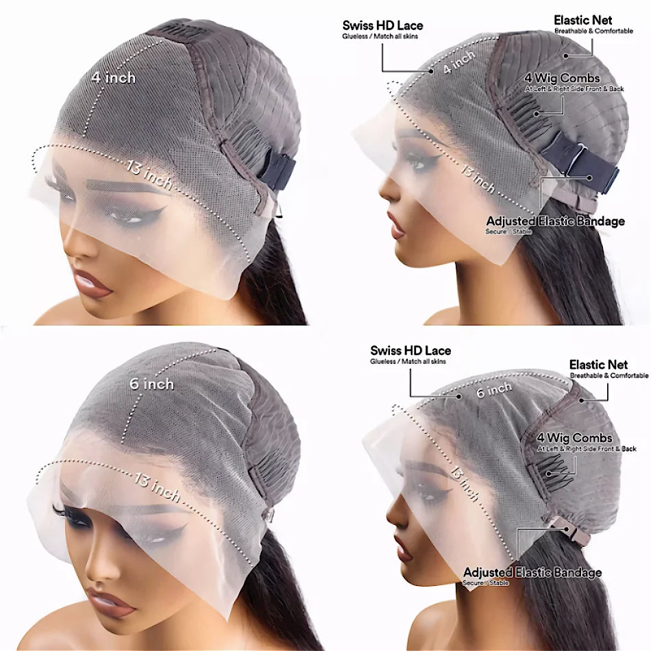 250 Density Loose Deep Wave Human Hair Wig 30 Inch HD 13x6 Lace Frontal Wig 13x4 Water Wave Curly Lace Front Wigs Preplucked