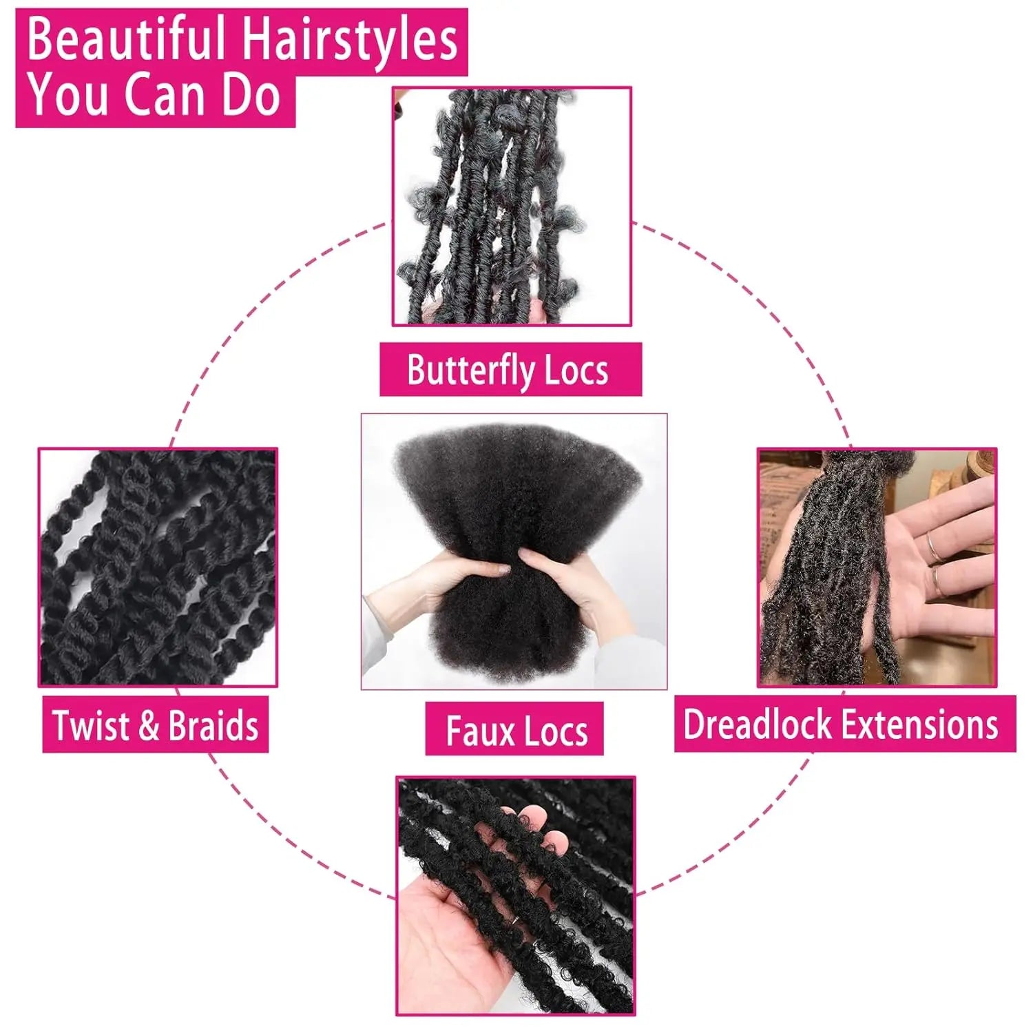 Afro Kinky Curly Human Hair  Kinky Curly Hair for Twist/Permanent Loc Extensions,Braiding, Locs, Natural Look For synthetic hair