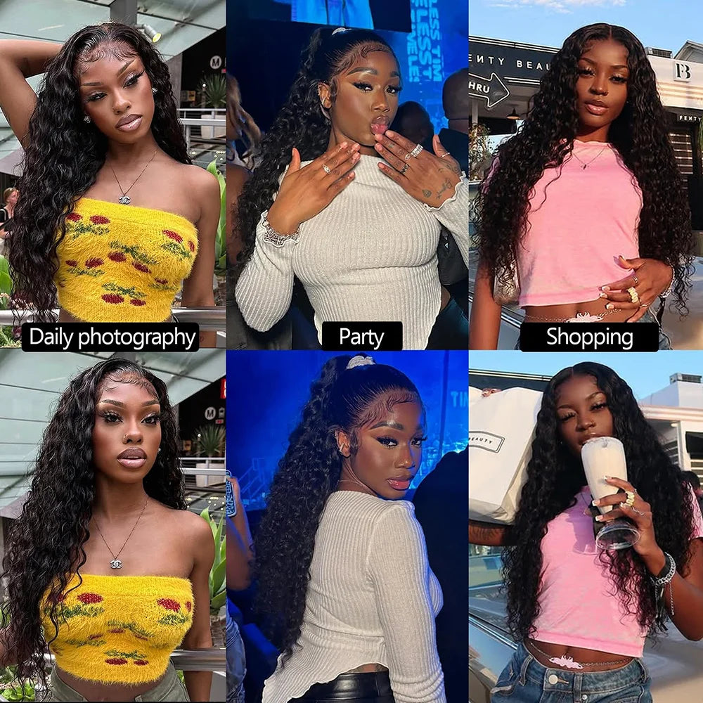 Deep Wave Frontal Wig 13x4 13x6 Deep Curly Lace Front 100% Human Hair Wigs 200% 4x4 5x5 Pre Plucked Closure Lace Wigs for Women