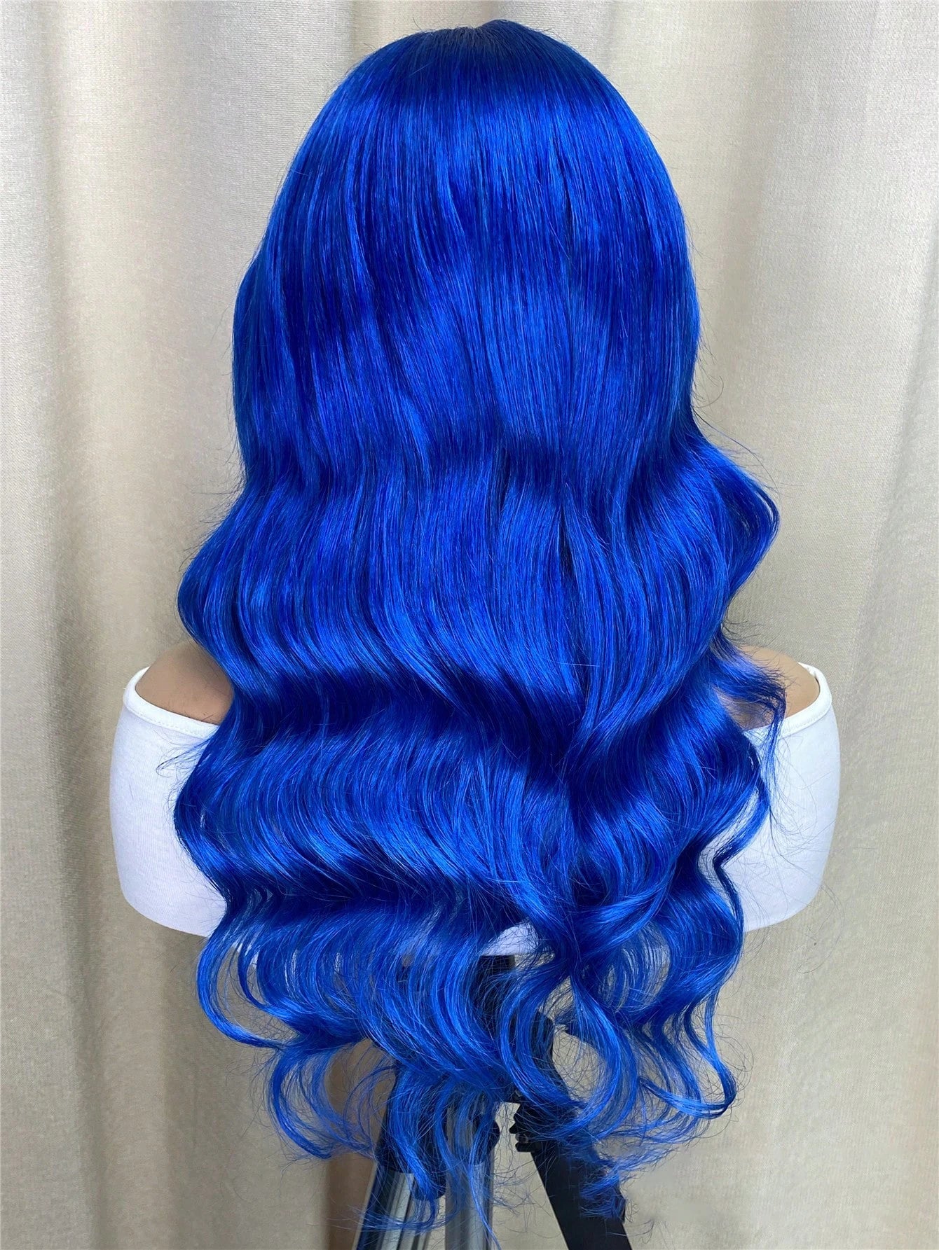 Body Wave Blue Colored13x4 Human Hair Wigs  long Body Wave Wig For Women Pre Plucked Hair