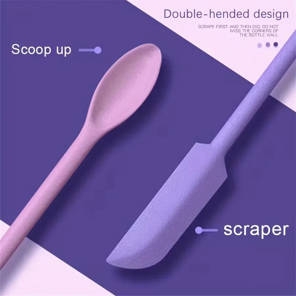 Makeup Brushes Set 3PCS Silicone Scraper Mini Soft Cosmetic Digging Spoon Jam Scraping Spoons Face Mask Brush 2042