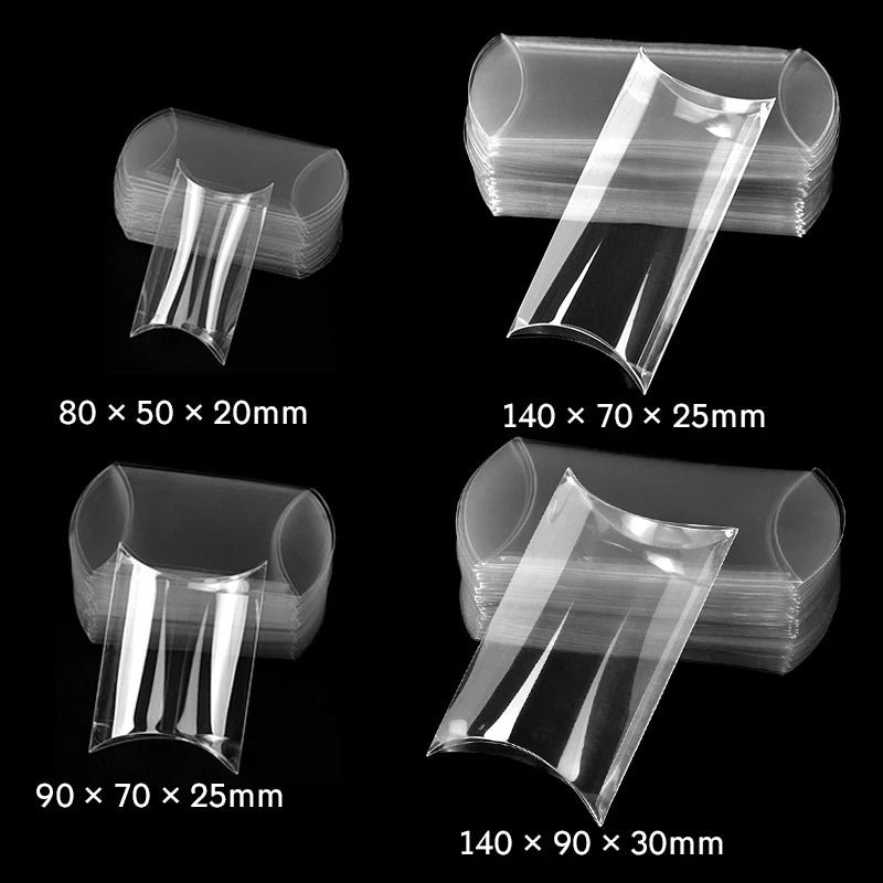 10/20Pcs Transparent PVC Pillow Shaped Candy Box Gift Packaging Boxes for Wedding Birthday Party Cookies Box Favors Decoration