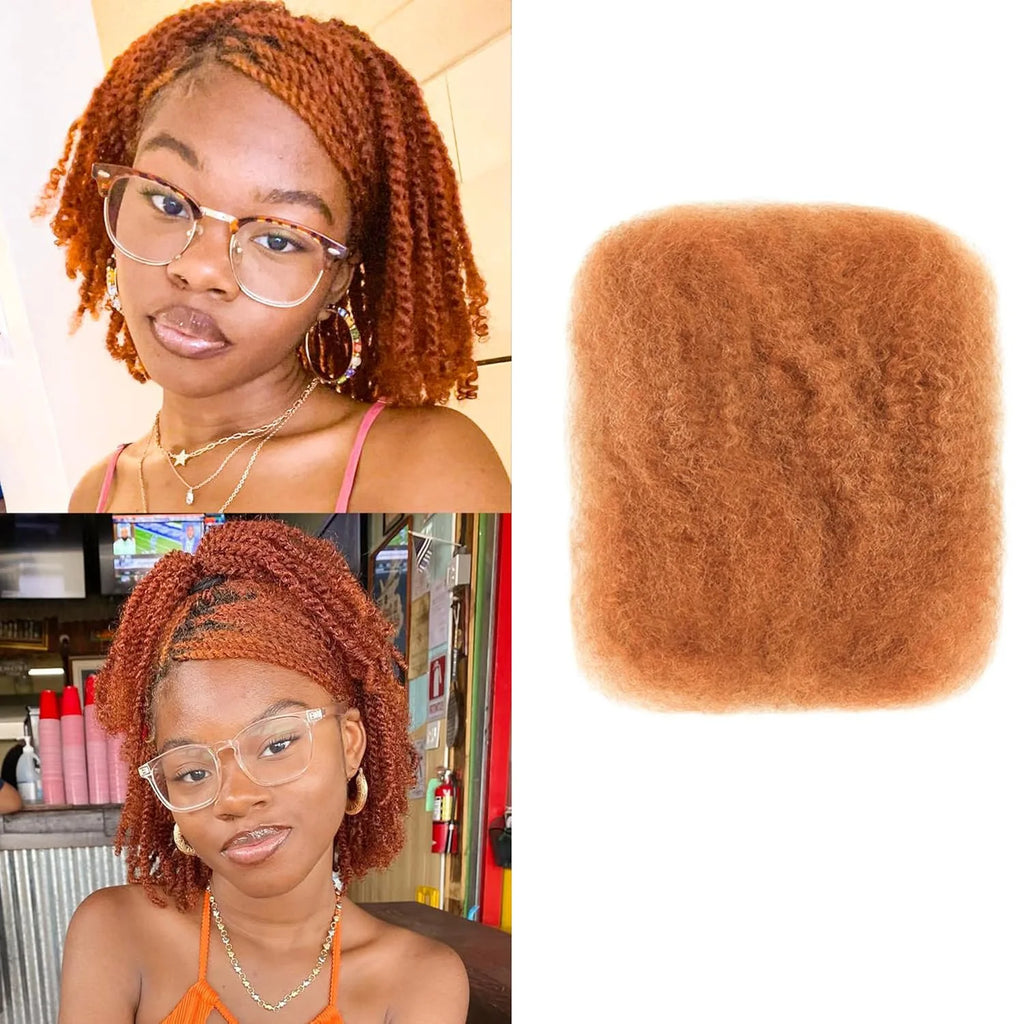 Afro Kinky Curly Human Hair  Kinky Curly Hair for Twist/Permanent Loc Extensions,Braiding, Locs, Natural Look For synthetic hair