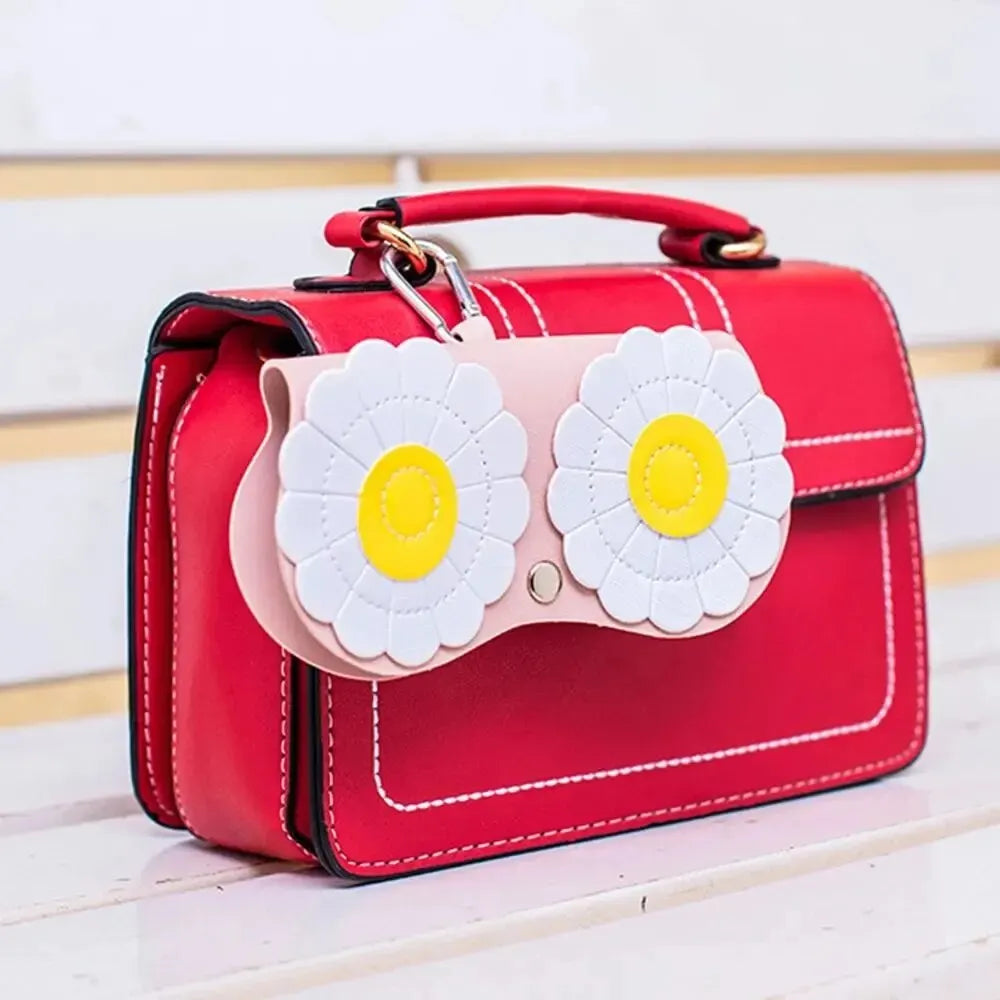 INS Cartoon Women Portable Sun Eye Glasses Box PU Leather Eyewear Case Sunglasses Cute Protection Bags