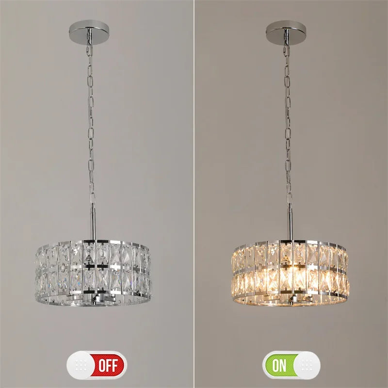 Modern K9 Crystal LED Pendant Light Nordic Chandelier Bedroom Hanging Lamp Retro Luxury Kitchen Dining Table Plafon Ceiling Deco