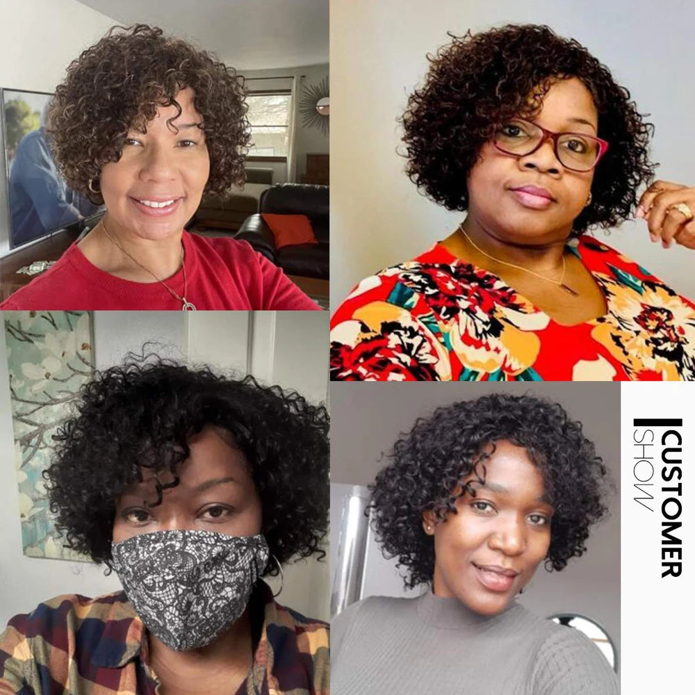 Kinky Curly Bundles 100% Human Hair Bundles With Circular Closure Virgin Weave Human Hair Extensions Curly Hair Bundles