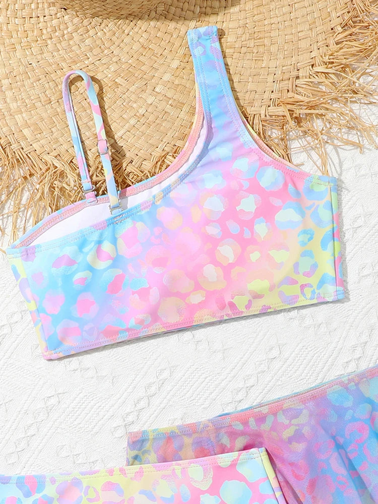 Bikini Girls Swimsuit 2026 New Gradient Sling Children Bikinis Set Three Piece Swimwear Summer Beach Wear Swimming Bathing Suit