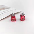 10pcs New Bee Beverage Charms for Jewelry Findings Cute Resin Strawberry Jam Pendant for Keychain Earrings C513