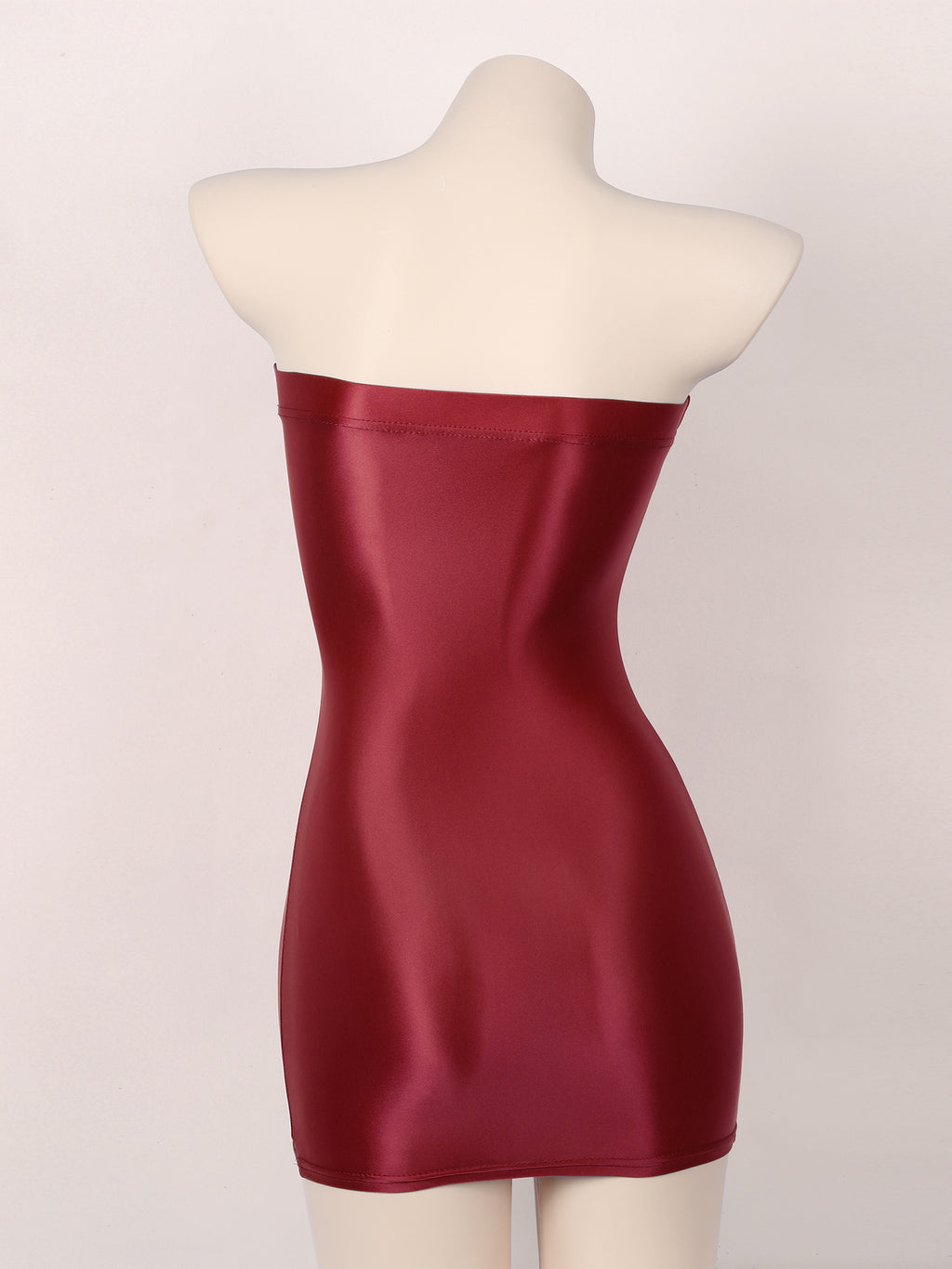 Women Glossy Bodycon Dress Long Sleeve Oil Shiny Smooth Mini Pencil Dress Stretchy Mock Neck Tight  Party Dresses Dance Clubwear