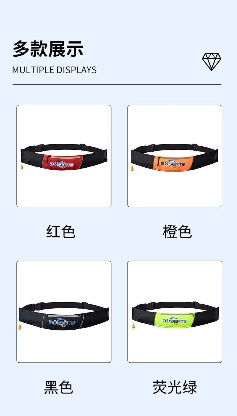 Men Life Jacket Waist Belt Automatic Inflation Adult Large Buoyancy Fishing Special Portable Car Fishing Swimming Life Buoy