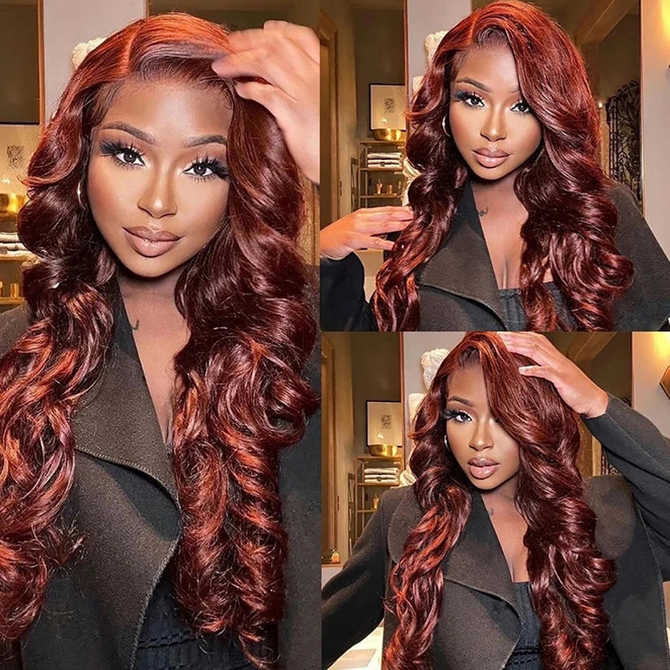 Color #33 Copper Brown Body Wave Bundles Brazilian Unprocessed Virgin Human Hair Weave Extension Body Wave Reddish Brown Bundles