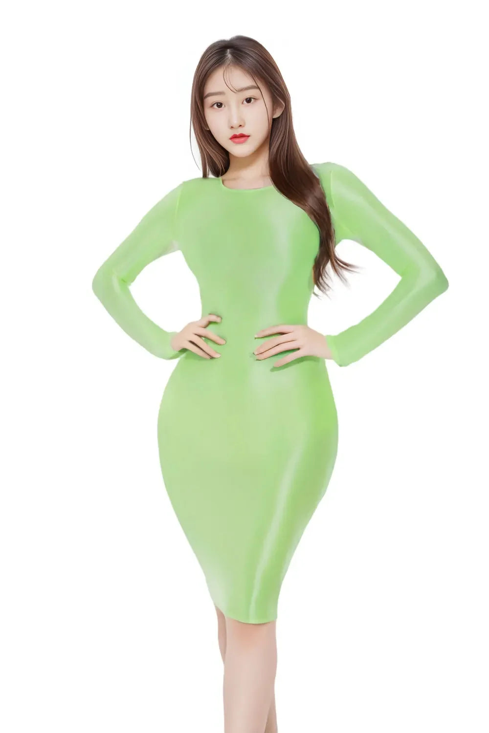 Sexy Satin Shiny Pencil Dresses Package Hip One Step Dresses Women's Elegant Party Bodycon Elastic Miniskirts New In Now