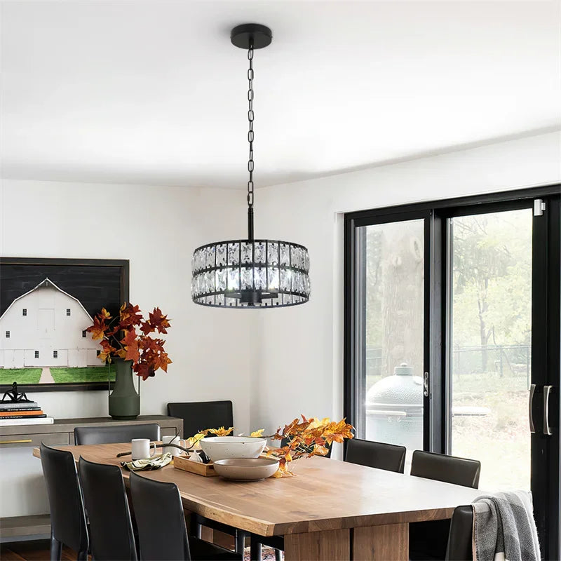 Modern K9 Crystal LED Pendant Light Nordic Chandelier Bedroom Hanging Lamp Retro Luxury Kitchen Dining Table Plafon Ceiling Deco