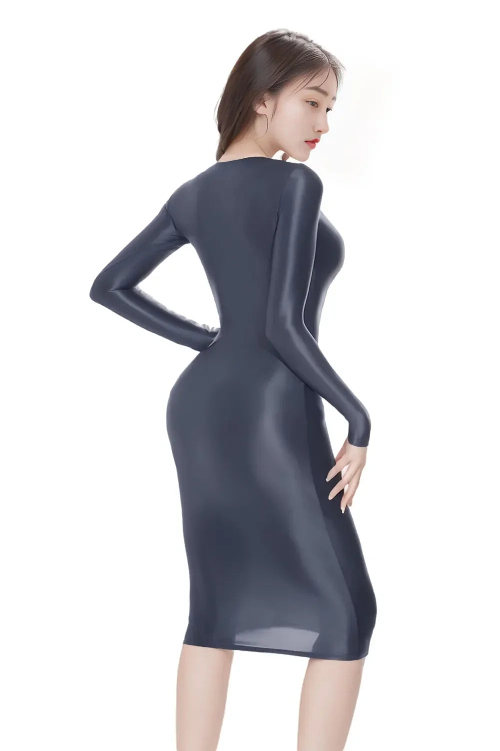 Sexy Satin Shiny Pencil Dresses Package Hip One Step Dresses Women's Elegant Party Bodycon Elastic Miniskirts New In Now