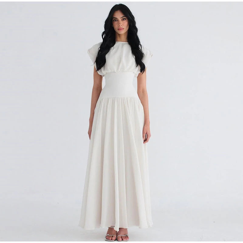 Elegant Satin Pearl Strapless Mini Dress Women Chic Off-shoulder Pleated Slim Female Party Dresses Summer Ribbon Lady Party Robe
