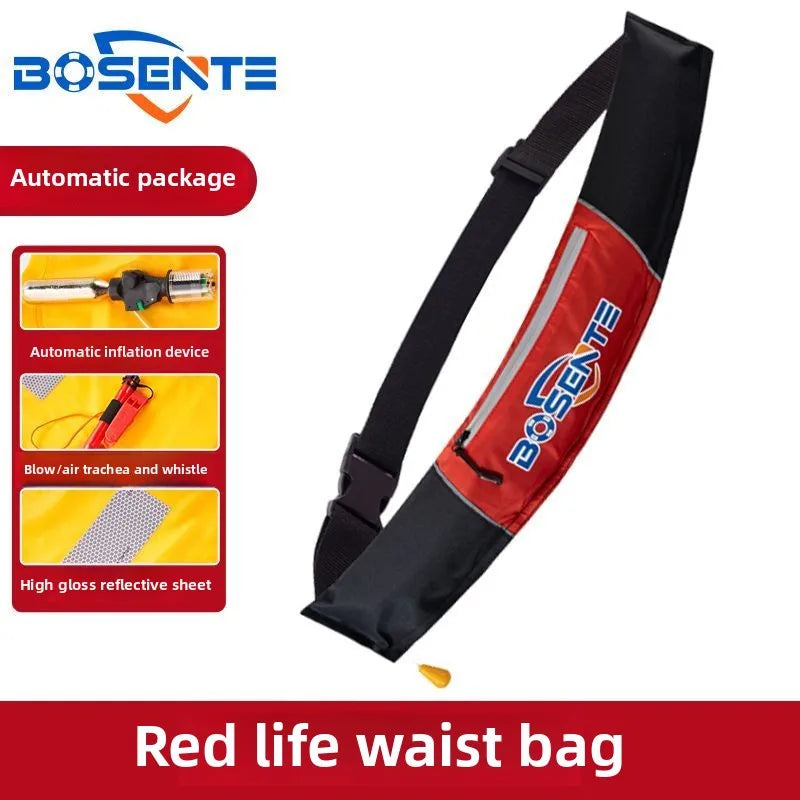 Men Life Jacket Waist Belt Automatic Inflation Adult Large Buoyancy Fishing Special Portable Car Fishing Swimming Life Buoy