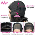 Short Straight Bob Human Hair Wigs, Full Machine Made, Pre-Cut 4x4 Lace, Elastic Drawstring, Upgraded Breathable Wigs