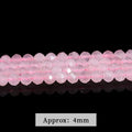 4mm Natural Stone Faceted Pink Quartz Bead Loose Spacer Charm Crystal Bead For Jewelry Making Diy Necklace Bracelet Accesory