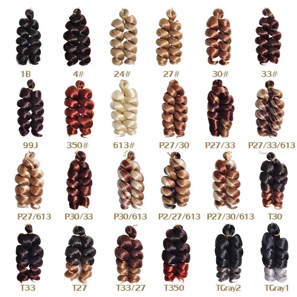 12inch French Curls Loose Wave Crochet Braids Synthetic Hair Spiral Curly for Women Party