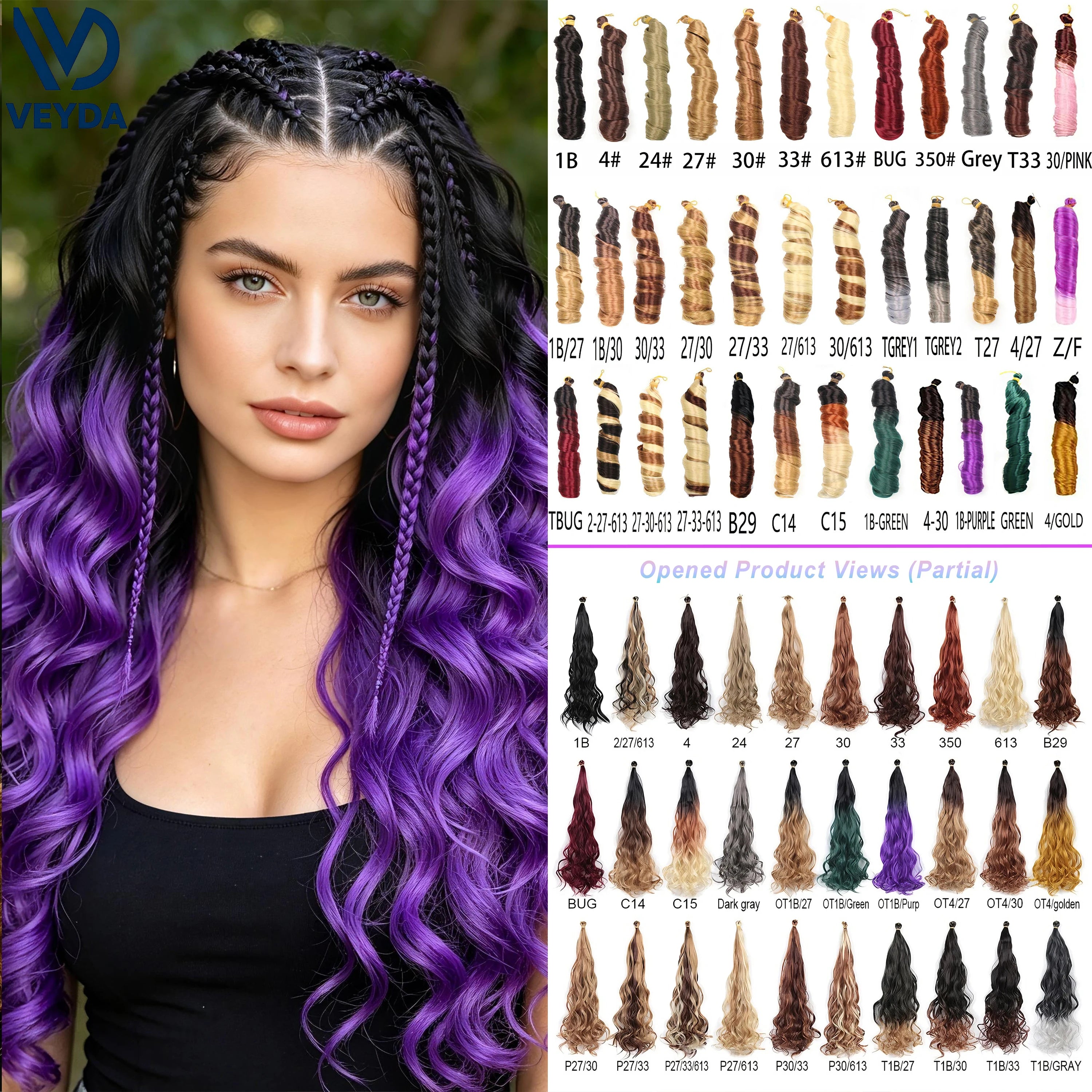 French Curls Braiding Hair 22Inch Synthetic Spiral Curls Braids Hair Extensions For Women Pre Stretched Loose Wave Braiding Hair