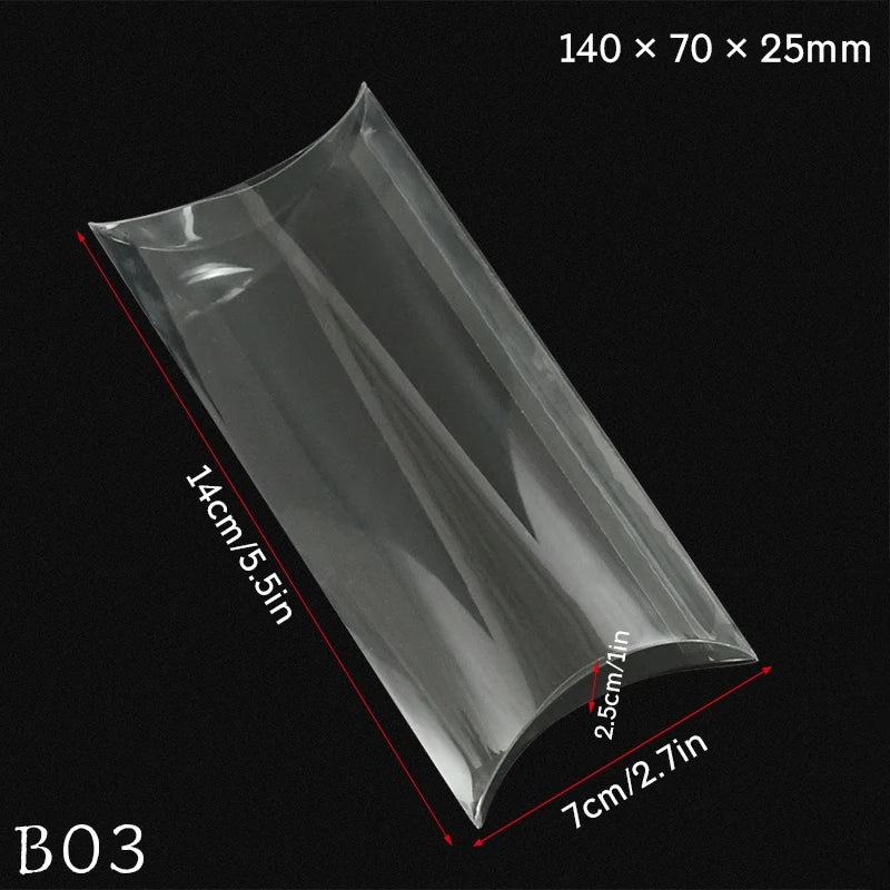 10/20Pcs Transparent PVC Pillow Shaped Candy Box Gift Packaging Boxes for Wedding Birthday Party Cookies Box Favors Decoration