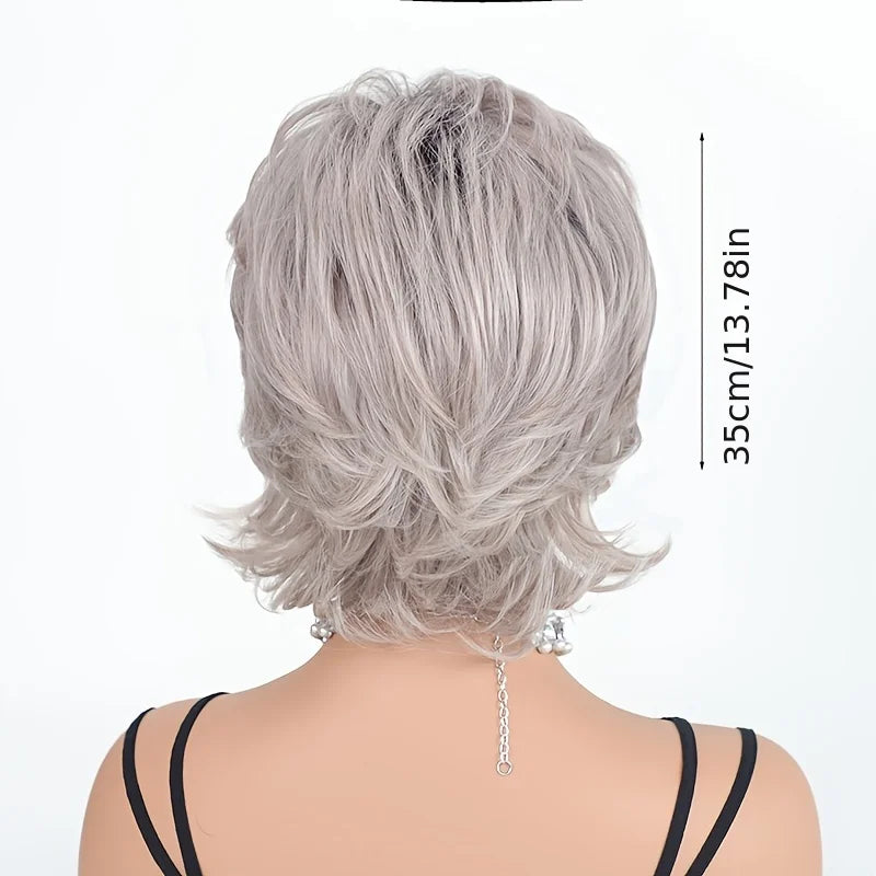 Women's Synthetic Wig with Side-Swept Waves, Voluminous Fashionable Black Curly Hair Wig, Suitable for Daily Wear and Cosplay