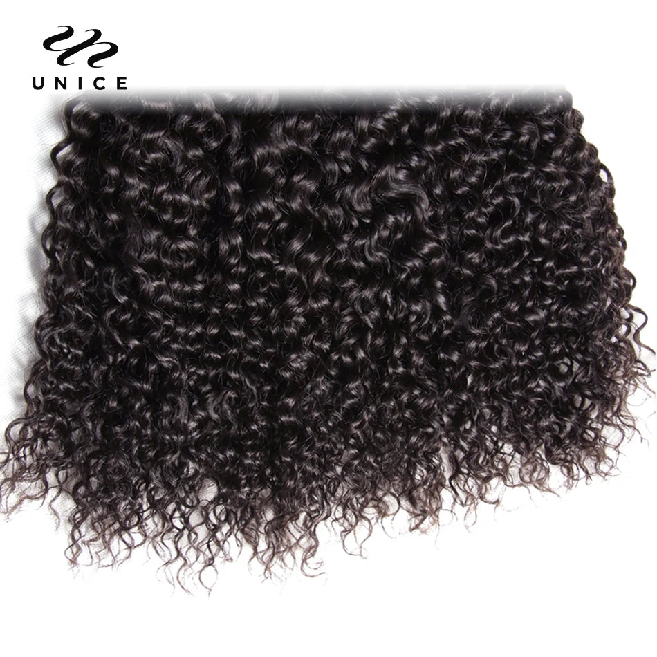 UNice Hair Virgin Human Hair Bundles Burmese Curly Hair 3 Bundles 100% Human Hair Extension Natural Color Hair Weaves 8-26Inch