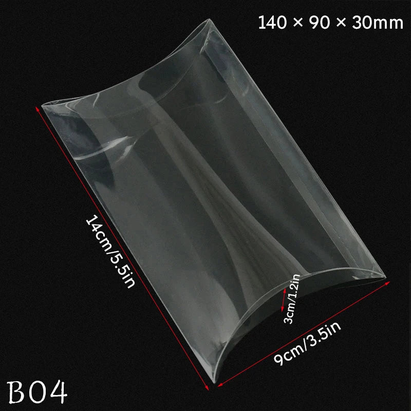 10/20Pcs Transparent PVC Pillow Shaped Candy Box Gift Packaging Boxes for Wedding Birthday Party Cookies Box Favors Decoration
