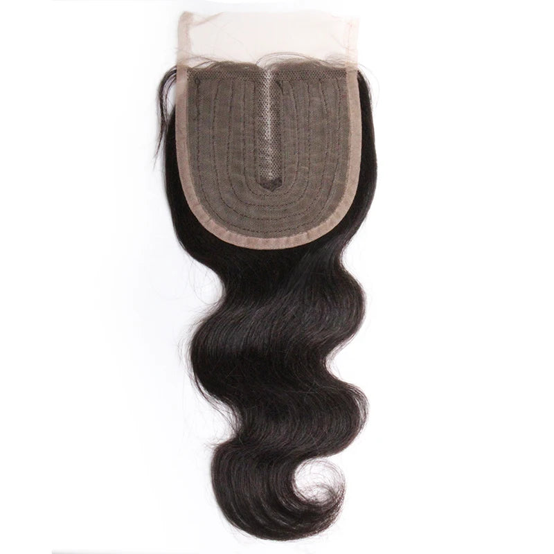 Bouncy Curly 4x1 T Part Lace Closure Indian Body Wave Curly Human Hair Transparent Lace Closure Only Middle Parts