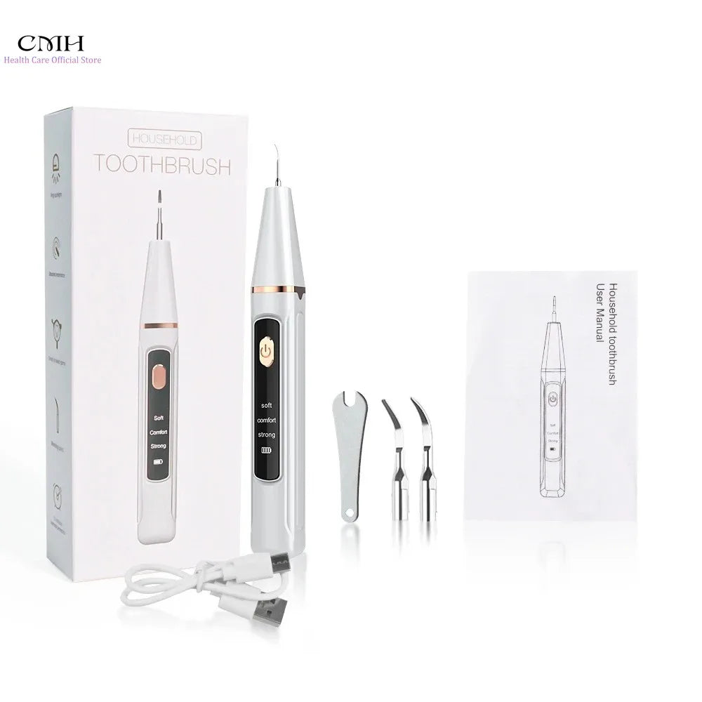 Ultrasonic Water Flosser Teeth Cleaner Women Tartar Remover Stain Eraser Multi Gear Type-C Rechargeable Portable Oral Care Tool