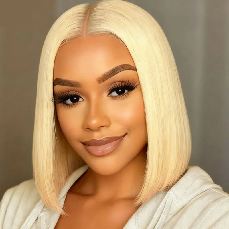 Women's 12 inch golden wig, soft and multifunctional, synthetic high-temperature fiber suitable for daily use