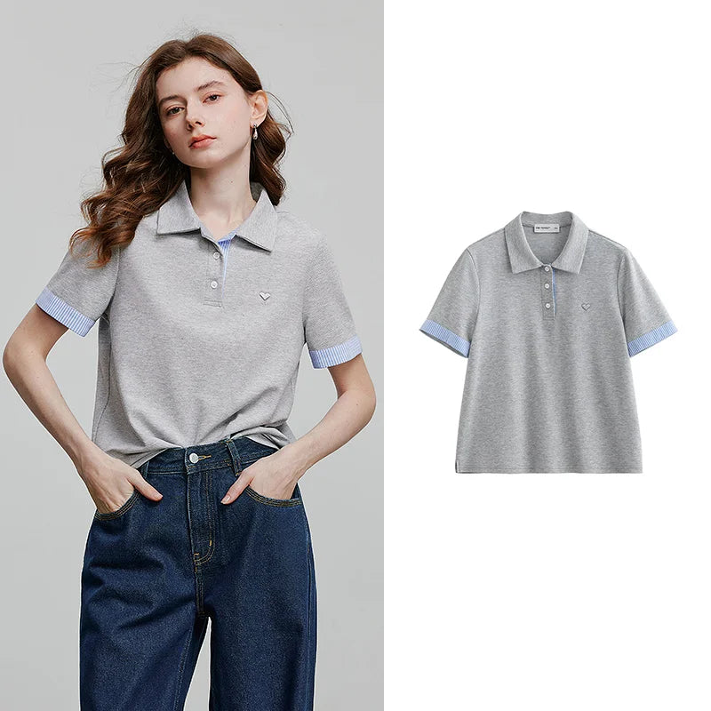 TOYOUTH Women Short Sleeve T shirt 2025 Spring New Tops 8521007