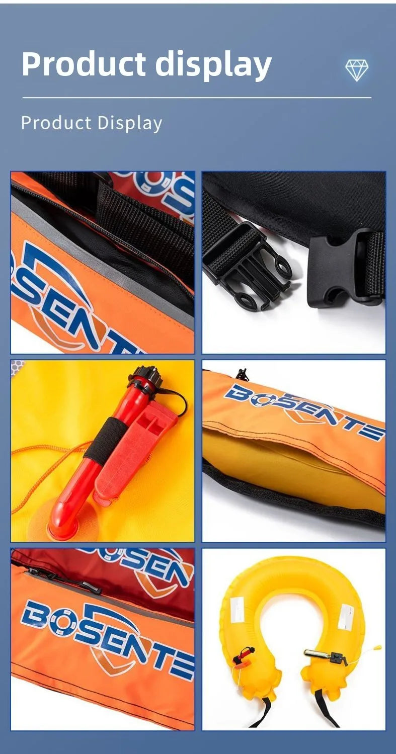 Men Life Jacket Waist Belt Automatic Inflation Adult Large Buoyancy Fishing Special Portable Car Fishing Swimming Life Buoy