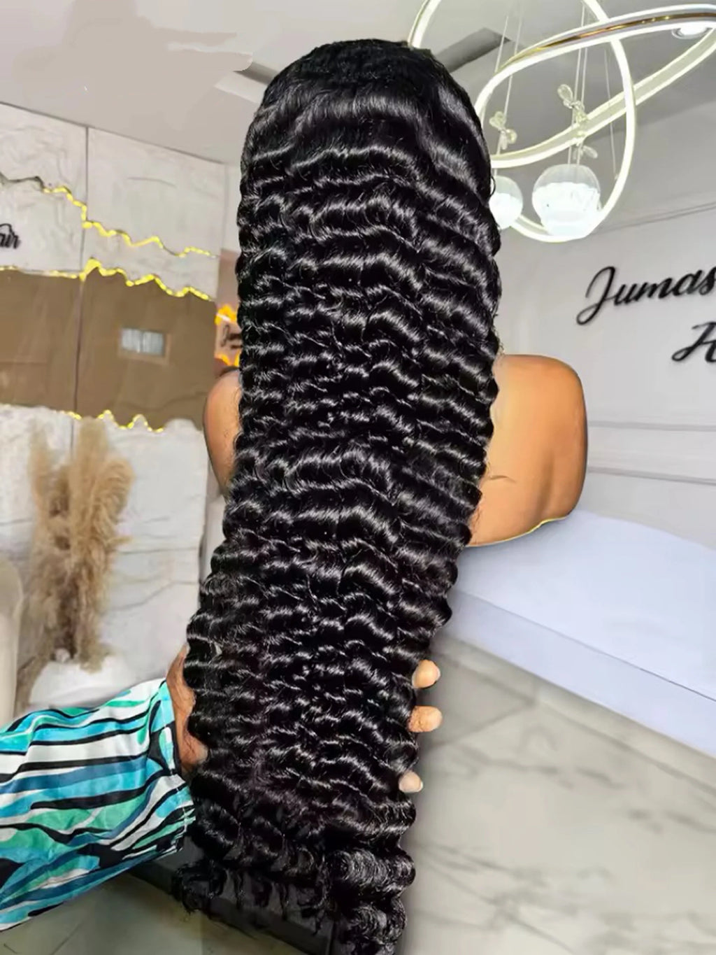 Deep Wave 13X4X1 HD Full Lace Part Frontal Wig Full Soft Wigs For Women Preplucked With Baby Hair Heat Resistant Fiber Daily