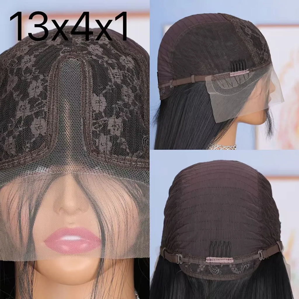 Deep Wave 13X4X1 HD Full Lace Part Frontal Wig Full Soft Wigs For Women Preplucked With Baby Hair Heat Resistant Fiber Daily