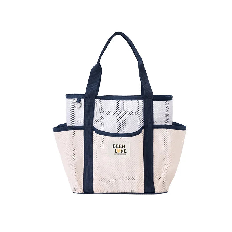 New Hawaiian Tote Beach Bag Large capacity foldable fitness swimsuit storage bag Portable breathable hand-held mesh bag