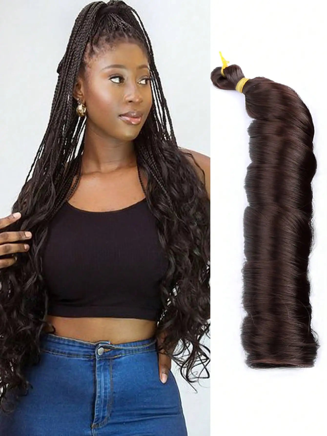 French Curls Hair Crochet Braids Loose Wave Spiral Curly Braiding Hair for Black Women Synthetic Hair Extensions 1PC/75g