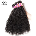 UNice Hair Virgin Human Hair Bundles Burmese Curly Hair 3 Bundles 100% Human Hair Extension Natural Color Hair Weaves 8-26Inch