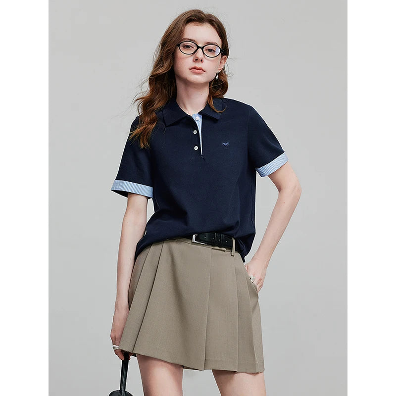 TOYOUTH Women Short Sleeve T shirt 2025 Spring New Tops 8521007