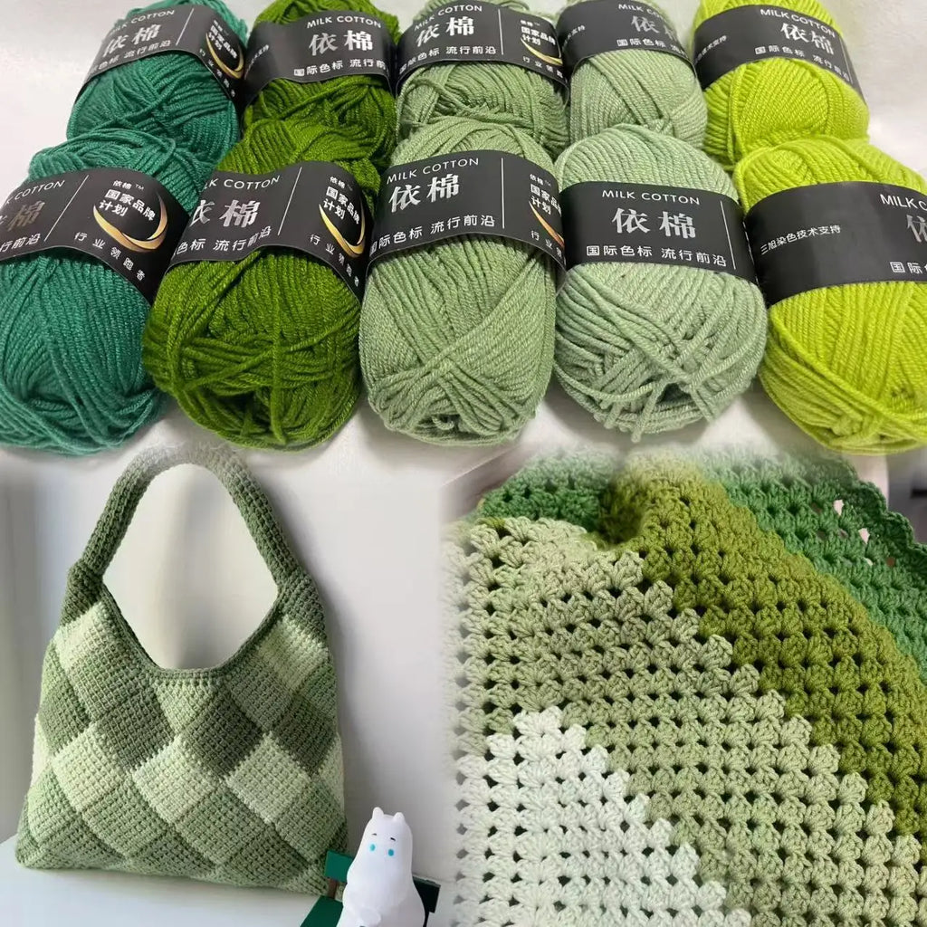10pcs Mixed Colors Yarn Milk Cotton Yarn Combination Crochet Knitting Yarn Set for Handmade DIY Crafts Sweater Scarf Knitting