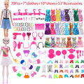 70Pcs Doll Accessories=7*Clothes+10*Shoes+53*Accessories Dresses Kitchenware Comb Bag Necklace For 30cm Doll Accessories Gifts