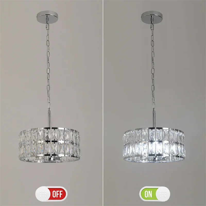 Modern K9 Crystal LED Pendant Light Nordic Chandelier Bedroom Hanging Lamp Retro Luxury Kitchen Dining Table Plafon Ceiling Deco
